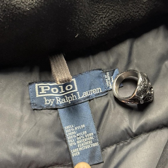 Polo Ralph Lauren Black Goose Down Insulated Snow Ski Hooded Jacket Men's Large - Picture 3 of 8